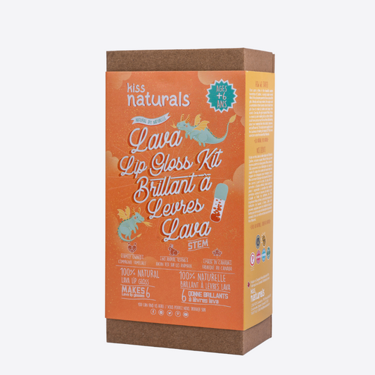 Étui de 6 kits de brillants à lèvres Kiss Naturals DIY Lava (vente en gros)