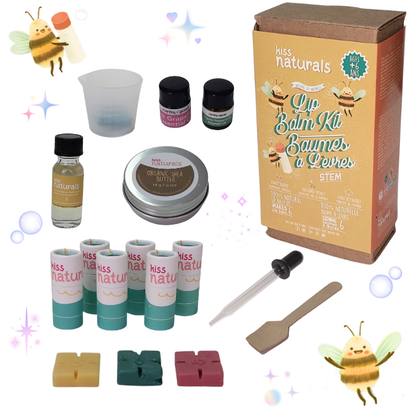 Kiss Naturals DIY Lip Balm Kit for Kids | Natural Craft Gift, Ages 6-12 | Plastic-Free, Made in Canada