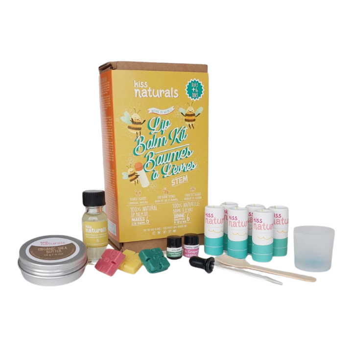 Kiss Naturals DIY Lip Balm Kit for Kids | Natural Craft Gift, Ages 6-12 | Plastic-Free, Made in Canada