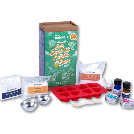 Kiss Naturals DIY Bath Bomb Making Kit for Kids | 100% Natural Craft Gift, Ages 6-12 | Screen-Free STEM Activity