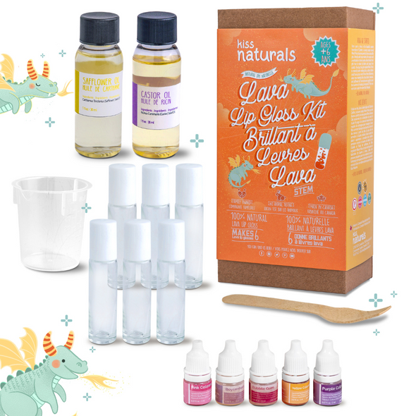 Kit de brillant à lèvres DIY Lava Kiss Naturals pour enfants