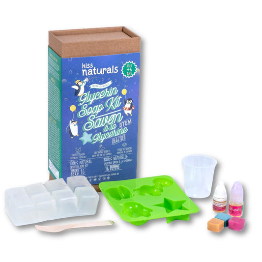 Kiss Naturals DIY Glycerin Soap Making Kit for Kids | 100% Natural Craft Gift, Ages 6-12 | Screen-Free STEM Activity