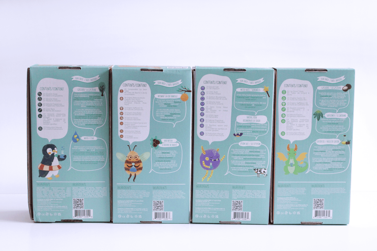 Back of the Kiss Naturals kit boxes