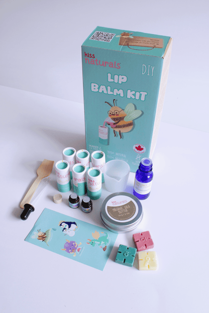 Everything included in the kids lip balm kit