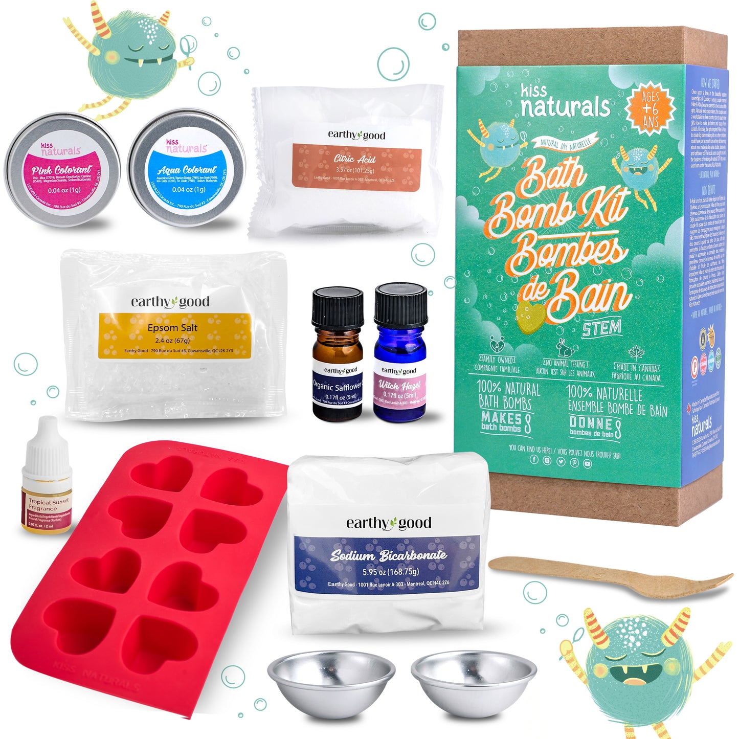 Ultimate Gift Set- Kiss Naturals Lip Balm, Lava Lip Gloss & Bath Bomb Kit