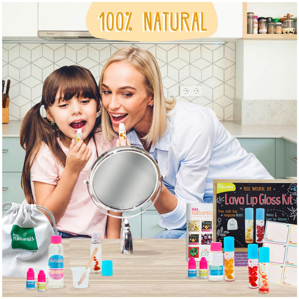 Étui de 6 kits de brillants à lèvres Kiss Naturals DIY Lava (vente en gros)