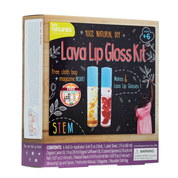 Étui de 6 kits de brillants à lèvres Kiss Naturals DIY Lava (vente en gros)