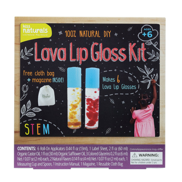 Étui de 6 kits de brillants à lèvres Kiss Naturals DIY Lava (vente en gros)